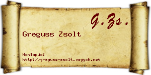 Greguss Zsolt névjegykártya